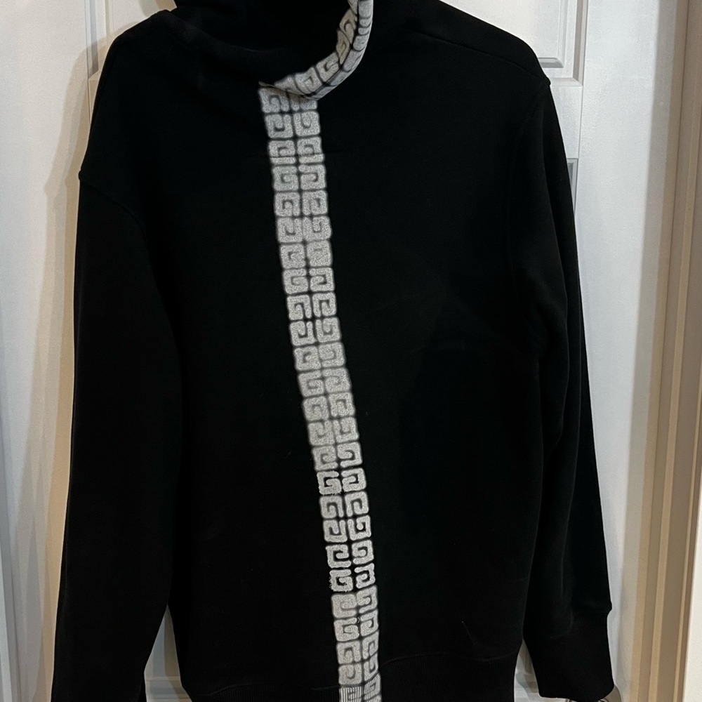Black Sweater with Gray Pattern